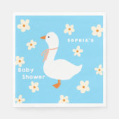 Witte Gans en Daisies Baby shower Servet (Voorkant)