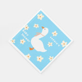 Witte Gans en Daisies Baby shower Servet (Hoek)
