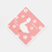 Witte Gans en Daisies Baby shower Servet (Hoek)