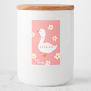 Witte Gans en Daisies Baby shower Voedselcontainer Etiket