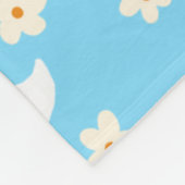 Witte Gans en Daisies Dank U Blauw Fleece Deken (Hoek)