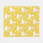 Witte Gans en Daisies Dank U Geel Fleece Deken (Voorkant (Horizontaal))