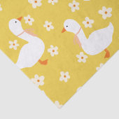 Witte Gans en Daisies Dank U geel Tissuepapier (Detail)