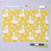 Witte Gans en Daisies Dank U geel Tissuepapier (Craft)