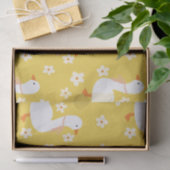 Witte Gans en Daisies Dank U geel Tissuepapier (Geschenk)