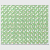 Witte Gans en Daisies Dank U Groen Cadeaupapier (Vlak)