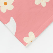 Witte Gans en Daisies Dank u Roze Fleece Deken (Hoek)