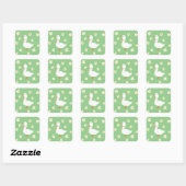 Witte Gans en Daisies Vierkante Sticker (Vel)