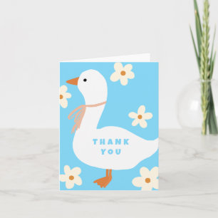 Witte Gans en Madeliefjes Dank Je Blauwe