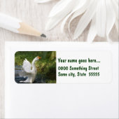 Witte gans flapperende vleugels Retouradres Labels (Insitu)