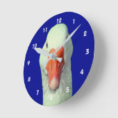 Witte Gans Gezicht Schattig Dier Ronde Klok (Hoek)