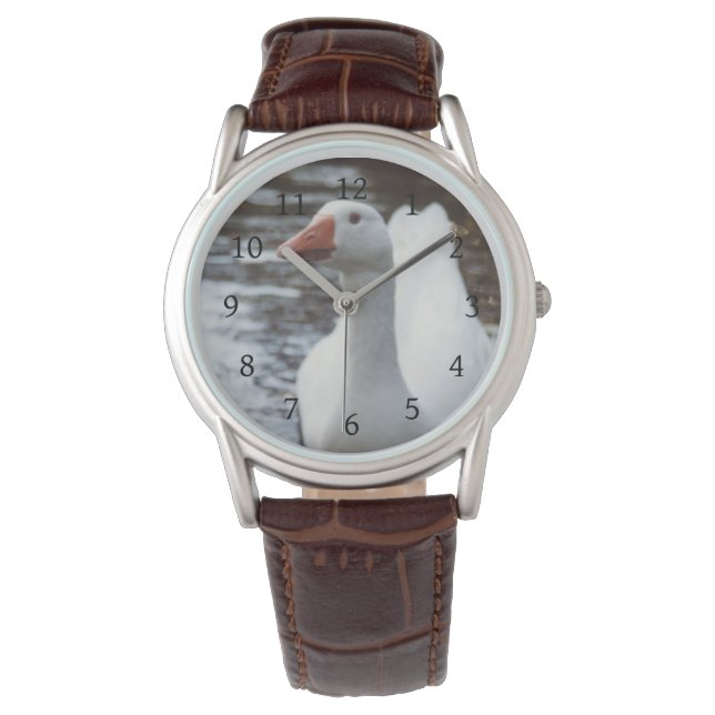 Witte gans horloge (Voorkant)