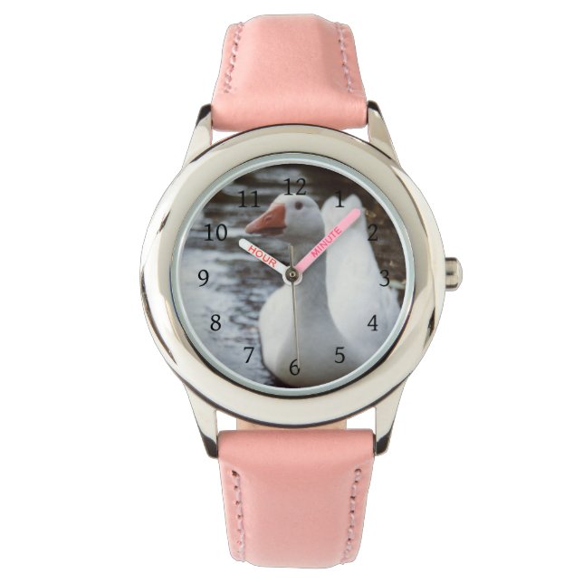 Witte gans horloge (Voorkant)