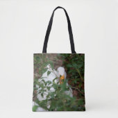 Witte gans in struiken Schattig dier  Tote Bag (Voorkant)