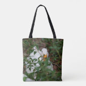 Witte gans in struiken Schattig dier  Tote Bag (Achterkant)