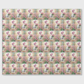 Witte Gans Met Roze Tulpen Cadeaupapier (Vlak)