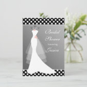 Witte gans op grijs, polka stit Vrijgezellenfeest Kaart (Staand voorkant)