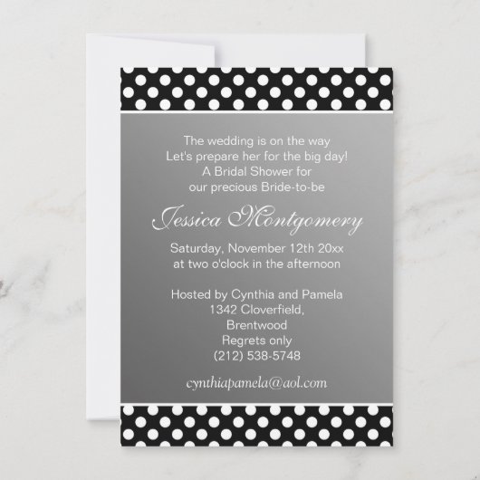 Witte gans op grijs, polka stit Vrijgezellenfeest Kaart (Achterkant)