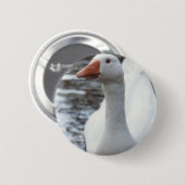 Witte gans ronde button 5,7 cm (Voorkant /achterkant)