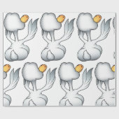 Witte Gans Van Achteren Domme Vogel Cadeaupapier (Vlak)