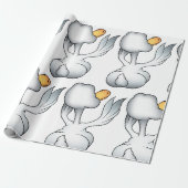 Witte Gans Van Achteren Domme Vogel Cadeaupapier (Uitgerold)