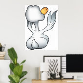 Witte Gans Van Achteren Domme Vogel Poster (Thuiskantoor)