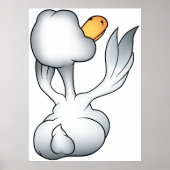 Witte Gans Van Achteren Domme Vogel Poster (Voorkant)