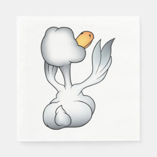 Witte Gans Vanachter Domme Vogel Servet