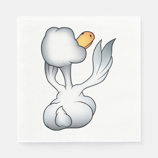 Witte Gans Vanachter Domme Vogel Servet (Voorkant)