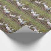 Witte ganzen cadeaupapier (Hoek)