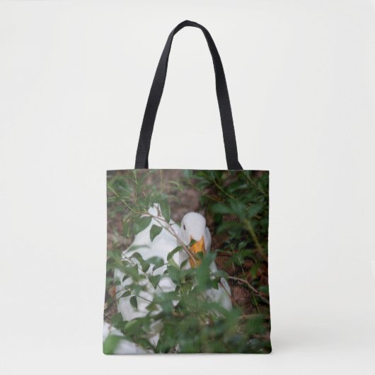 Witte ganzen in Struiken Tote Bag (Voorkant)