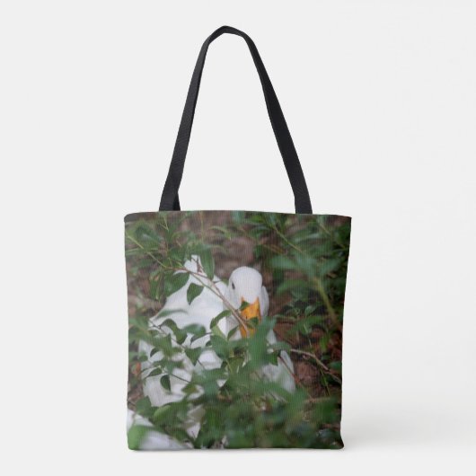 Witte ganzen in Struiken Tote Bag (Achterkant)