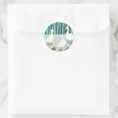 Witte ganzen ronde sticker (Tas)