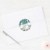 Witte ganzen ronde sticker (Envelop)
