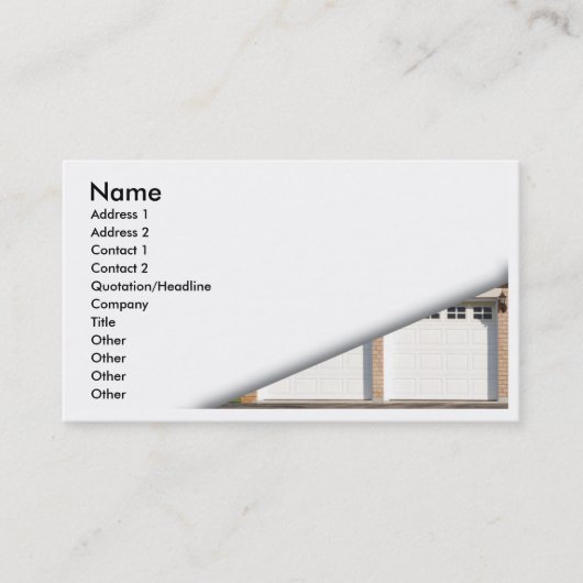 witte garagedeuren visitekaartje (Voorkant)