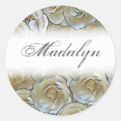  witte gardenia bloem stickers (Voorkant)