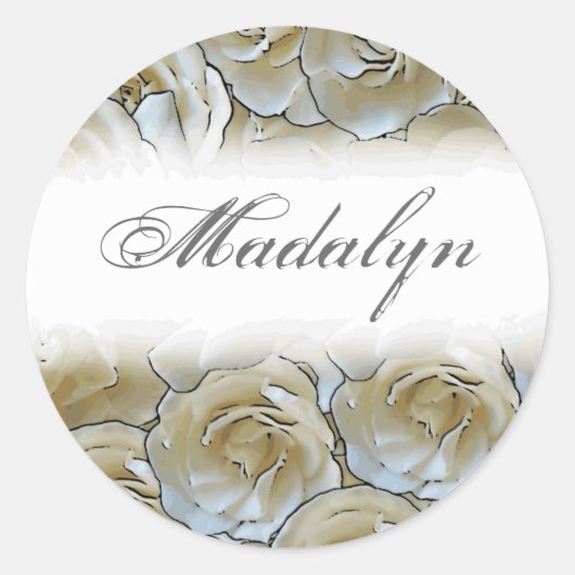  witte gardenia bloem stickers (Voorkant)