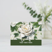 Witte Gardenia Bloemen Briefkaart (Staand voorkant)