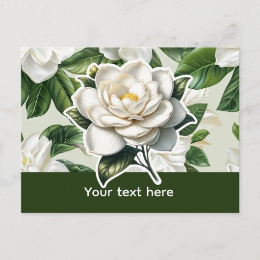 Witte Gardenia Bloemen Briefkaart (Voorkant)