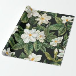 Witte gardenia bloemen cadeaupapier