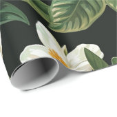 Witte gardenia bloemen cadeaupapier (Rol Hoek)