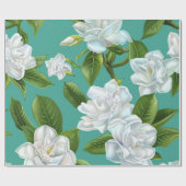 Witte gardenia bloemen cadeaupapier (Vlak)