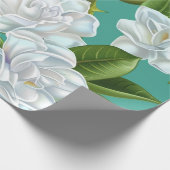 Witte gardenia bloemen cadeaupapier (Hoek)
