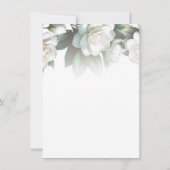 Witte Gardenia Bloemen Elegant Bloemen Bruiloft Kaart (Achterkant)