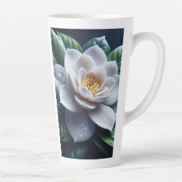 Witte Gardenia Bloemen Latte Mok