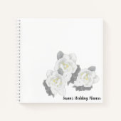 Witte Gardenia Bloemen op Wit Notitieboek (Voorkant)