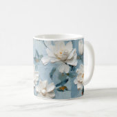 Witte Gardenia Bloemen Patroon Koffiemok (Voorkant rechts)