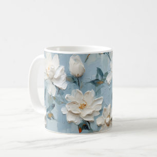 Witte Gardenia Bloemen Patroon Koffiemok