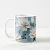 Witte Gardenia Bloemen Patroon Koffiemok (Links)