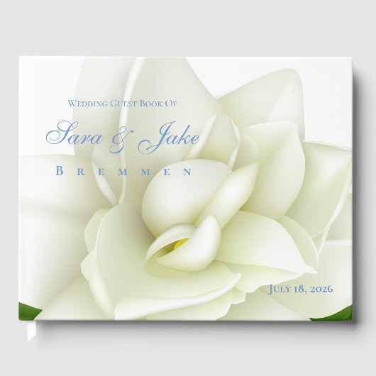 Witte Gardenia Bruiloft Gastenboek (Voorkant)